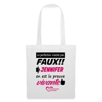 Saint Valentin | Valentine | Fête | Amour | Cadeau - Sac en tissu - blanc - Devant