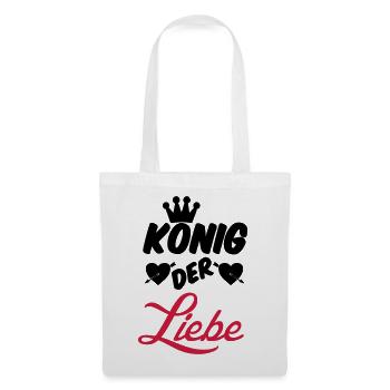 König der Liebe Paar Valentinstag Geschenk - Stoffbeutel - Weiß - Vorne
