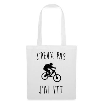 j'peux pas j'ai vtt - Sac en tissu - blanc - Devant