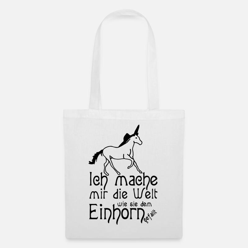 Einhorn Welt Einhörner Fantasy lustig Geschenk - Stoffbeutel - Weiß