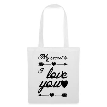 Amour secret Amour, Dictons, Cadeau Couple - Sac en tissu - blanc - Devant