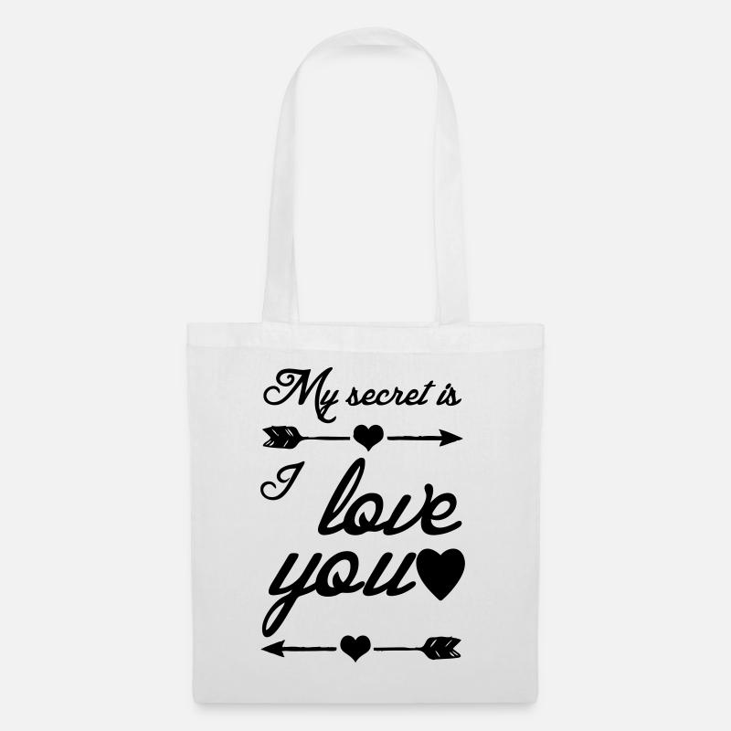 Secret Love Liebe, Sprüche, Geschenk Paar - Stoffbeutel - Weiß