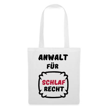 Schlafrecht Anwalt Schlaf faul Geschenk Spruch Fun - Stoffbeutel - Weiß - Vorne