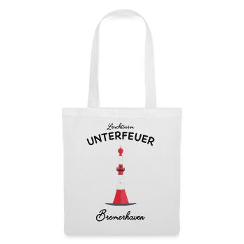 Bremerhaven, Leuchtturm Unterfeuer, Nordsee - Stoffbeutel - Weiß - Vorne