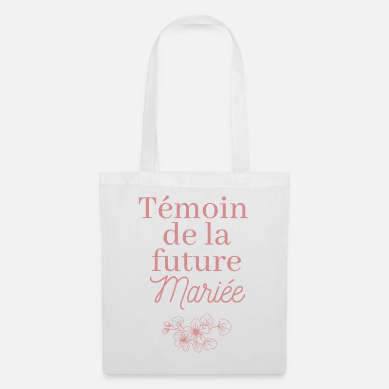 Témoin future Mariée. EVJF Enterrement célibataire - Sac en tissu - blanc