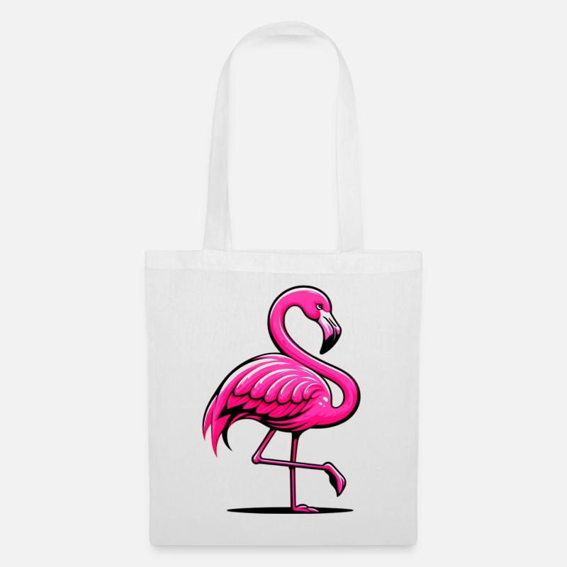 Flamingo - Stoffbeutel - Weiß