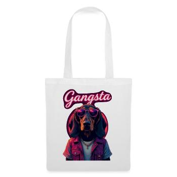 Basset Hound Gangster Hund Sonnenbrille Geschenk - Stoffbeutel - Weiß - Vorne