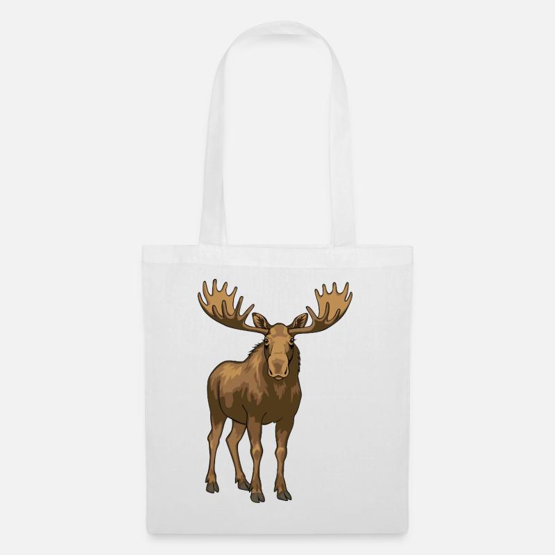 L’orignal - Roi de la forêt - Sac en tissu - blanc