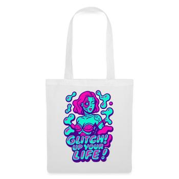 Glitch up your life! Cyborg Woman - Stoffbeutel - Weiß - Vorne