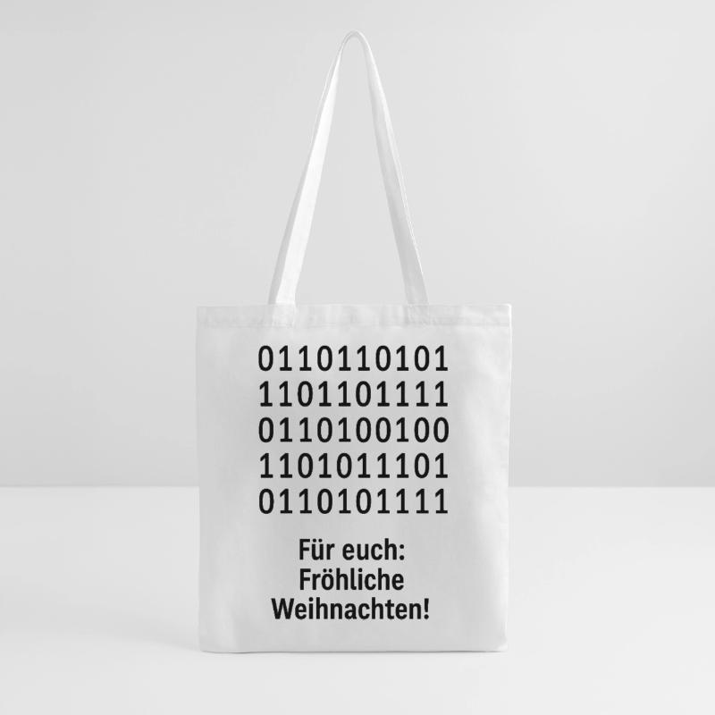 Christmas Code Binary Pattern Tote Bag