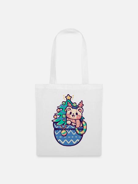 Tasche voller festlicher Stimmung - Stoffbeutel - Weiß