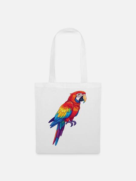 Bunte Papagei-Regenbogen-Pop-Art-Aquarell - Stoffbeutel - Weiß
