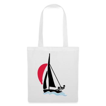 Youth sailing dinghy (420 470 505) sailboat - Tote Bag - white - Front