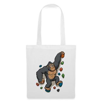 Lustiger Gorilla Bouldern Klettern Humor Shirt - Stoffbeutel - Weiß - Vorne