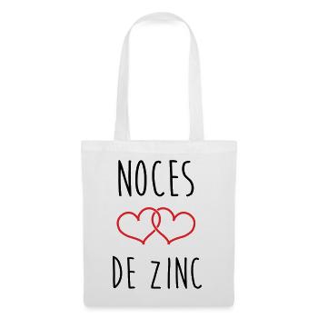 noces de Zinc 76 ans de mariage - Sac en tissu - blanc - Devant