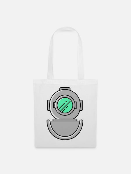 Taucherhelm Tauchen symbol - Stoffbeutel - Weiß