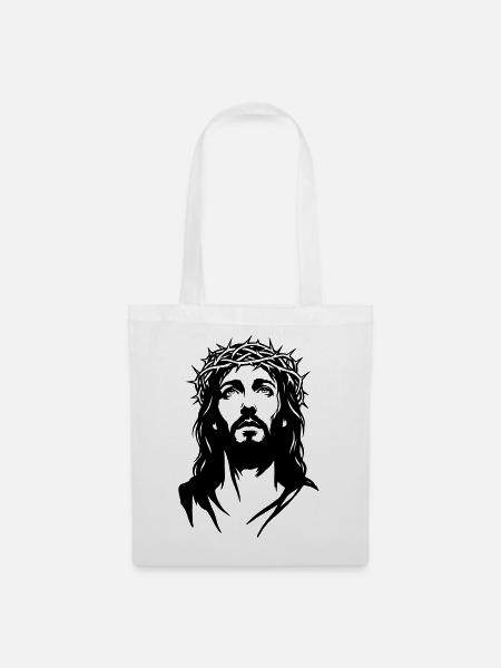 Jesus Christus Silhouette - Stoffbeutel - Weiß