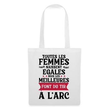 faire du tir à l arc / femme et tir à l'arc - Sac en tissu - blanc - Devant