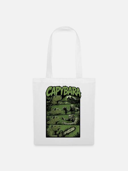 Zombie Sumpf Capybara - Stoffbeutel - Weiß