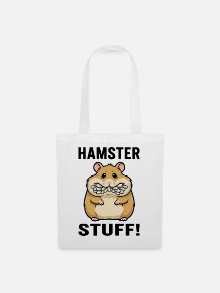 Hamster Stuff Samenwangen Nagetier - Stoffbeutel - Weiß