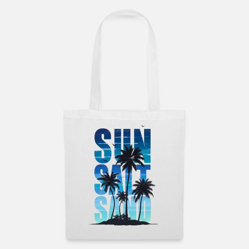 Sun Salt Sand – Sommer-Tropendesign - Stoffbeutel - Weiß