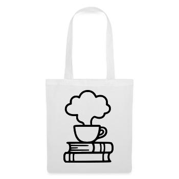 Bücher Kaffeetasse Lesen Buchclub Leseratte - Stoffbeutel - Weiß - Vorne