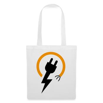 Electrician logo with lightning bolt and plug - Tote Bag - white - Front