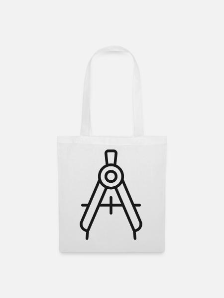Zeichen-Kompasslinien-Symbol Präzisions-Designsymbol - Stoffbeutel - Weiß