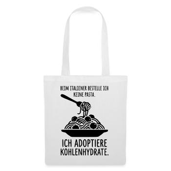 Spaghetti Pasta Kohlenhydrate Italienisch Essen - Stoffbeutel - Weiß - Vorne