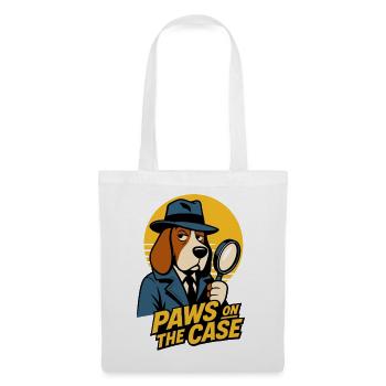 Paws on the Case – Hundedetektiv Humor - Stoffbeutel - Weiß - Vorne