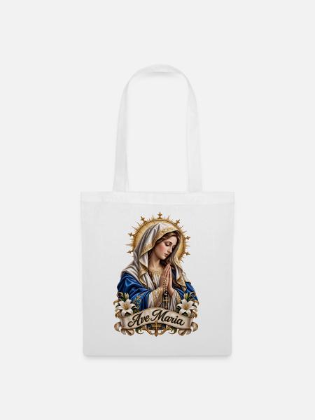 Ave Maria Heilige Mutter Gottes  - Stoffbeutel - Weiß
