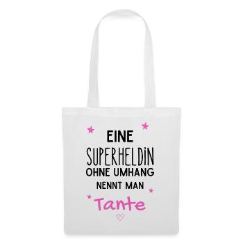 Tante Superheldin - Stoffbeutel - Weiß - Vorne
