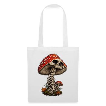 Pilz Totenkopf Gothic Design - Stoffbeutel - Weiß - Vorne
