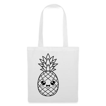 Süßes Kawaii-Ananaskind - Stoffbeutel - Weiß - Vorne