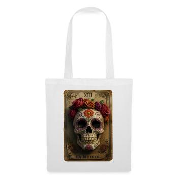 Halloween Sugar Skull Sugarskull Tarot - Stoffbeutel - Weiß - Vorne