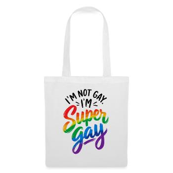 I´m not Gay I´m Supergay - Schwul - Lesbisch - LGB - Stoffbeutel - Weiß - Vorne