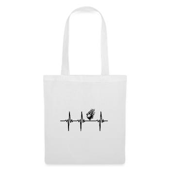 Heartbeat for Golf Ball on Fire Flames Tee - Tote Bag - white - Front