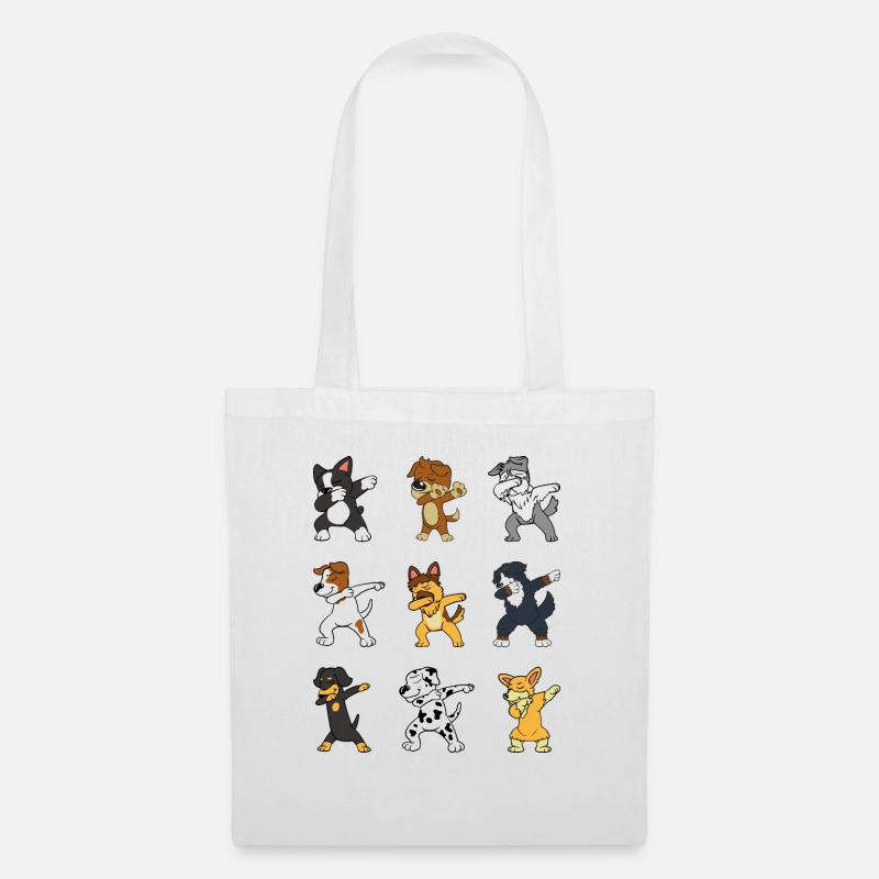 Dabbing Dab Shepherd Dalmatian Dachshund Corgi - Tote Bag - white