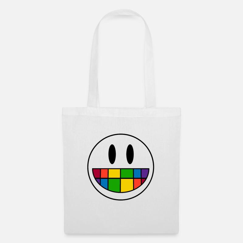 Smiley - Stoffbeutel - Weiß