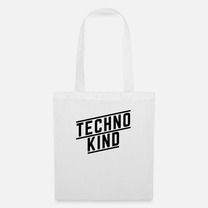 Techno Kind Geschenk - Stoffbeutel - Weiß