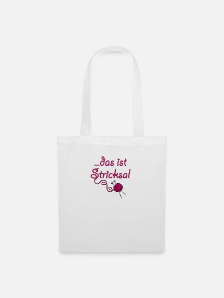 Süßes Stricken Spruch Wolle Stricknadel Geschenk - Stoffbeutel - Weiß