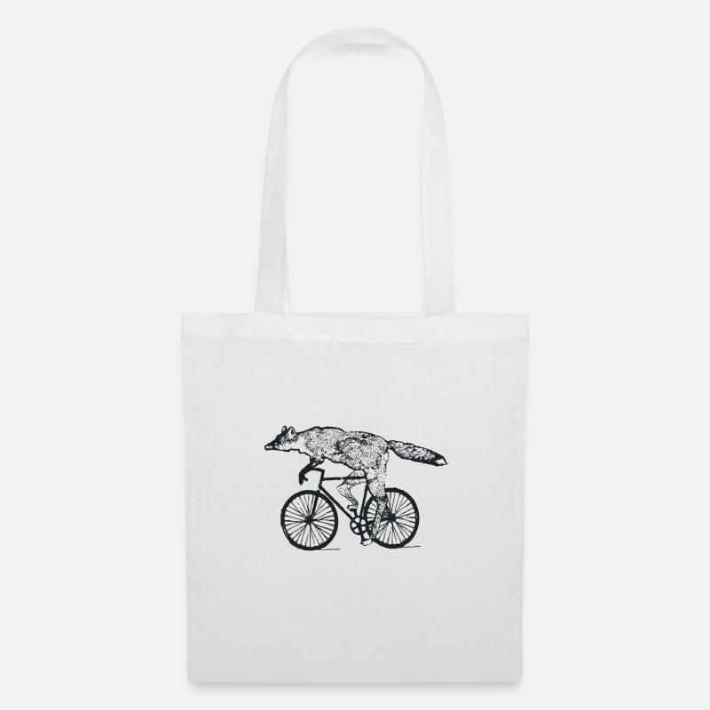 Fuchs Fahrrad Radfahrer Rad - Stoffbeutel - Weiß