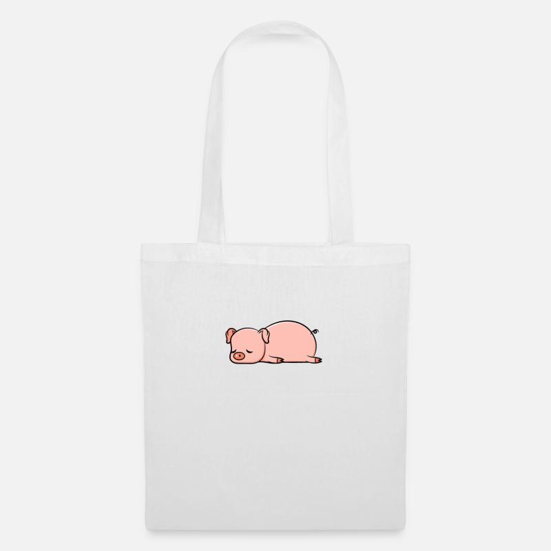 Schweinefleisch müde Süßes und süßes Geschenk. - Stoffbeutel - Weiß