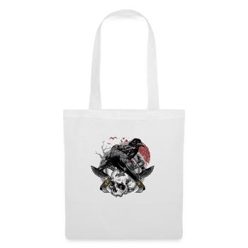 Hugin et Munin cadeau corbeaux de mythologie nordique - Sac en tissu - blanc - Devant