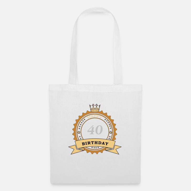 40 happy Birthday - Stoffbeutel - Weiß