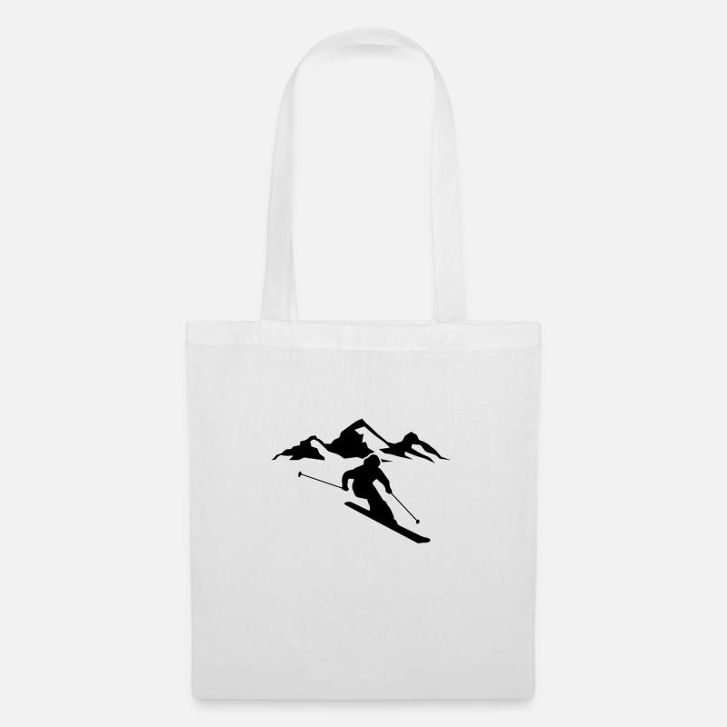 Skifahren geschenk - Stoffbeutel - Weiß