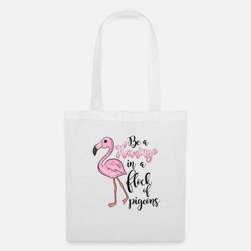 Flamingo mit witzigem Spruch - Stoffbeutel - Weiß