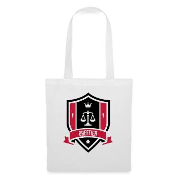 Greffier / Greffière / Loi / Tribunal / Justice - Sac en tissu - blanc - Devant