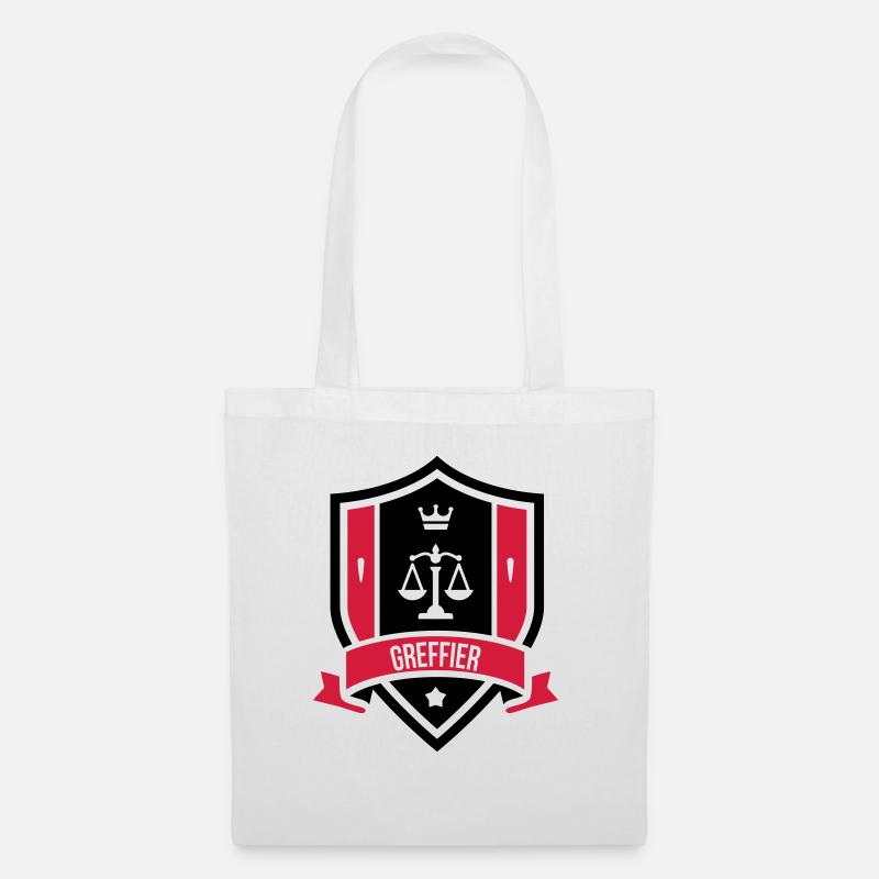 Greffier / Greffière / Loi / Tribunal / Justice - Sac en tissu - blanc