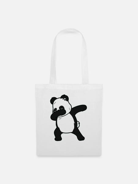 Panda Dabbing Tanzendes Tier - Stoffbeutel - Weiß